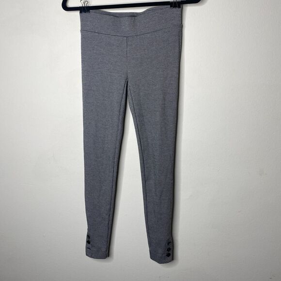 Loft Black White Gray Houndstooth Ankle Button Skinny Stretch Pant Jeggings XXS - Picture 11 of 11